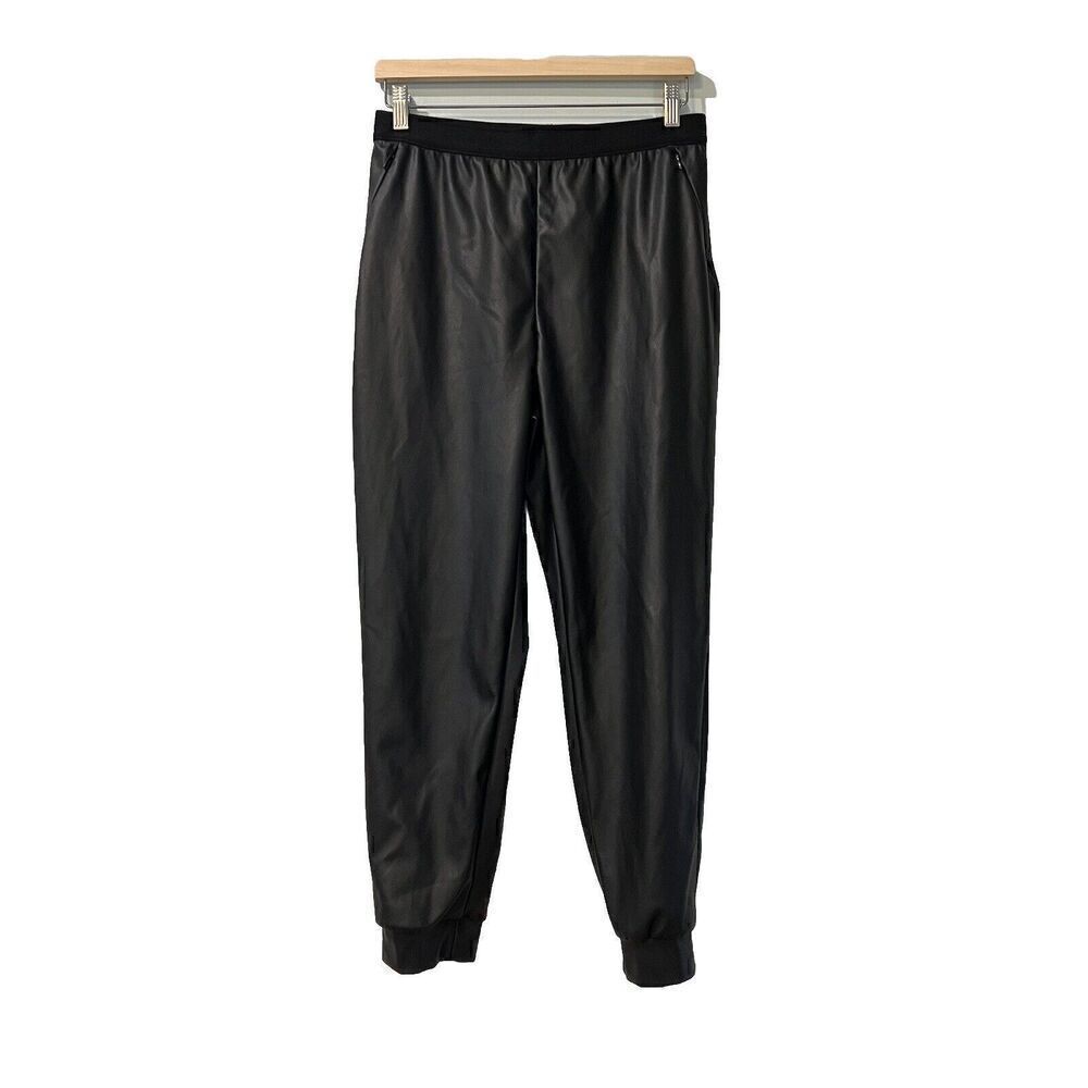 Wolford Womens Vegan Leather Trousers Size Medium Joggers Elastic Waist